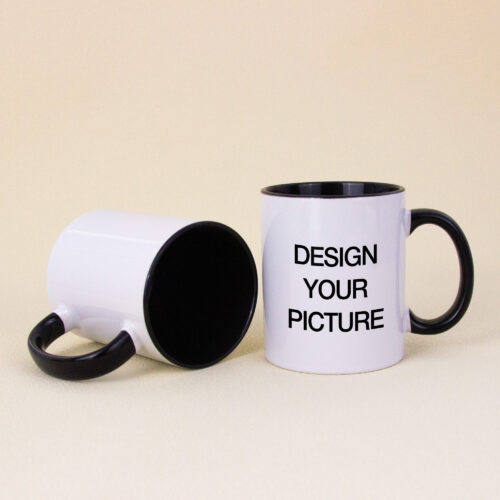 11 oz Mug w Color Inside & Handle (Black)1