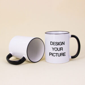 11 oz Mug w Color Rim & Handle (Black)1