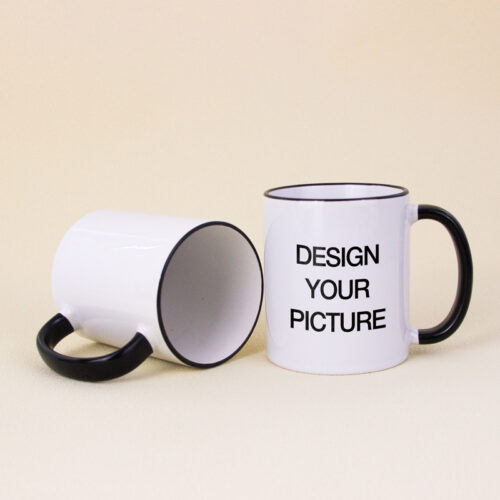 11 oz Mug w Color Rim & Handle (Black)1