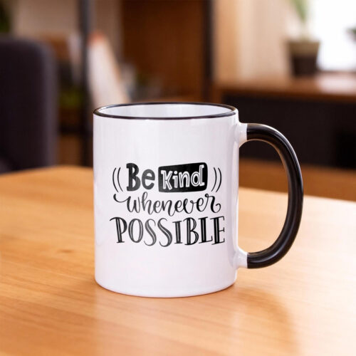 11 oz Mug w Color Rim & Handle (Black)2