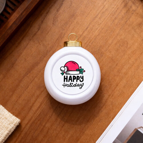 Ceramic Round Ball Ornament with Tree Pattern2