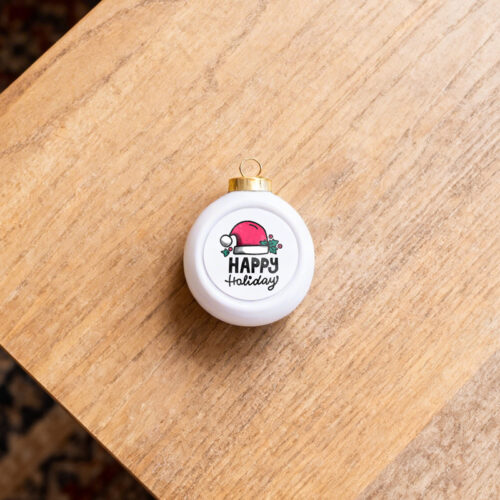 Ceramic Round Ball Ornament with Tree Pattern3