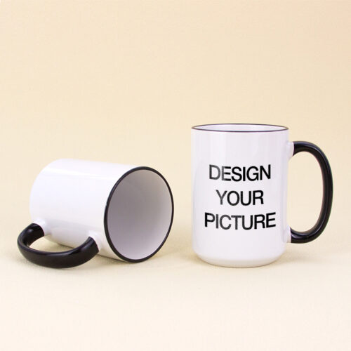 15 oz Mug w Color Rim & Handle (Black)1