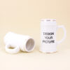 22 oz. White Beer Stein with Gold Tone Trim1