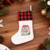 Linen Christmas Stocking Red2