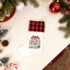 Linen Christmas Stocking Red3