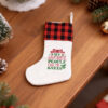 Linen Christmas Stocking Red4