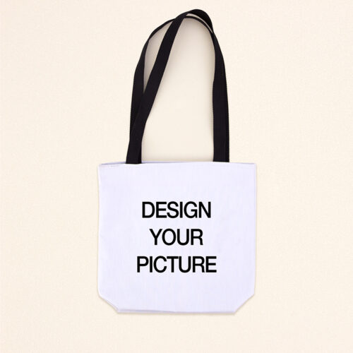 White Photo Tote Bag - Black Strap1
