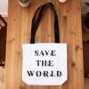 White Photo Tote Bag - Black Strap2