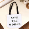 White Photo Tote Bag - Black Strap3