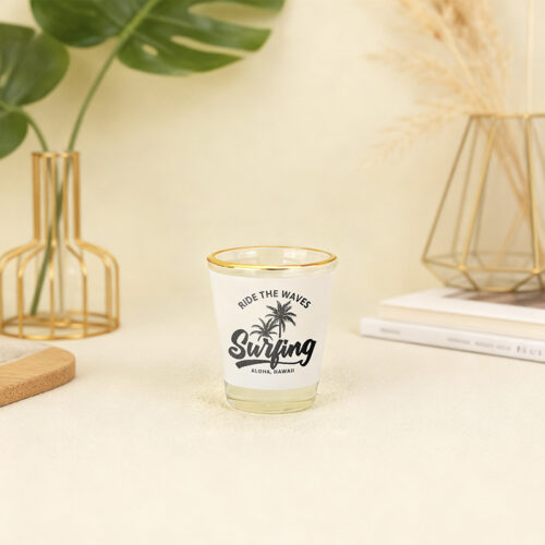 1.5 oz Shot Glass with Gold Rim