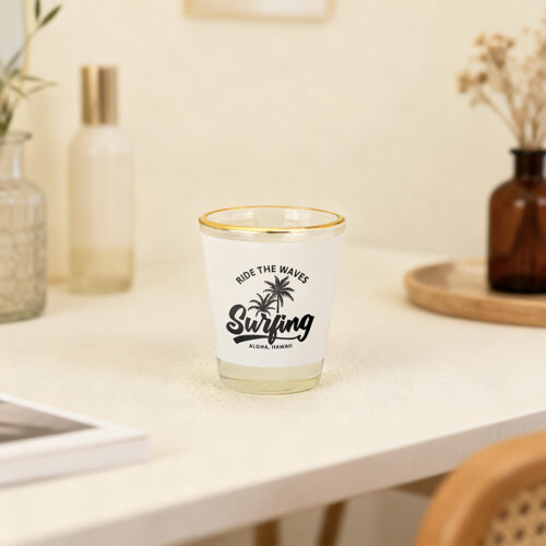 1.5 oz Shot Glass with Gold Rim