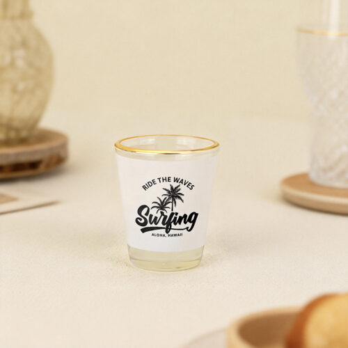 1.5 oz Shot Glass with Gold Rim