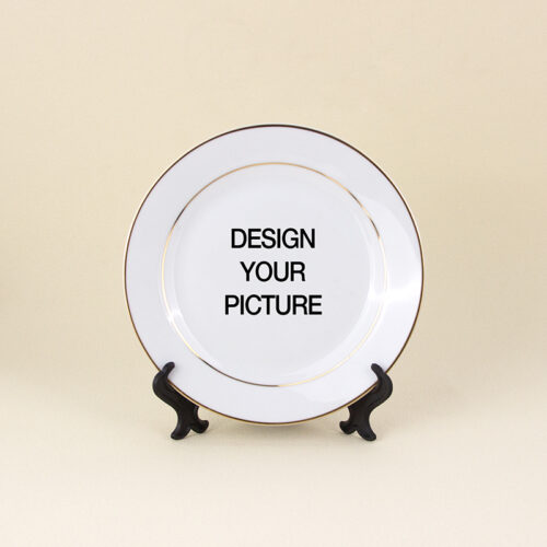 Porcelain Rim Plate with Gold Trim